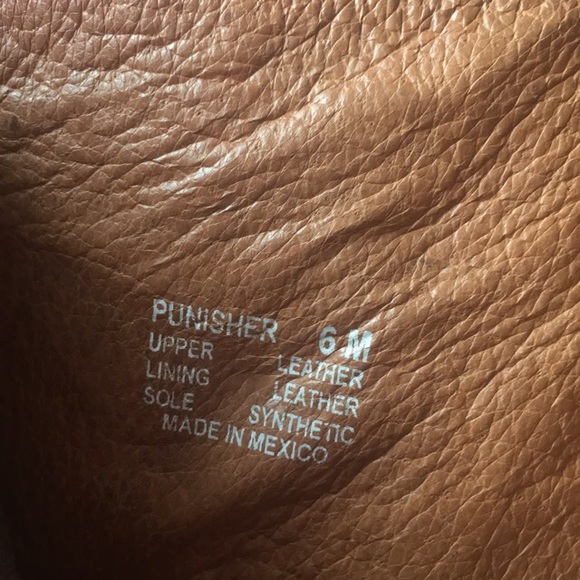 Brown leather combat boots - Picture 5 of 5